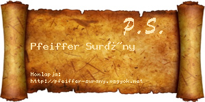 Pfeiffer Surány névjegykártya